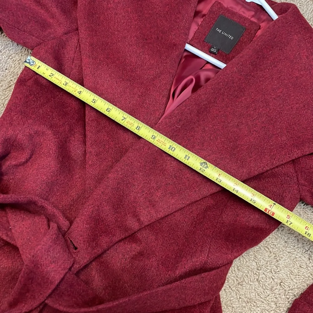 The Limited wool blend red front tie jacket